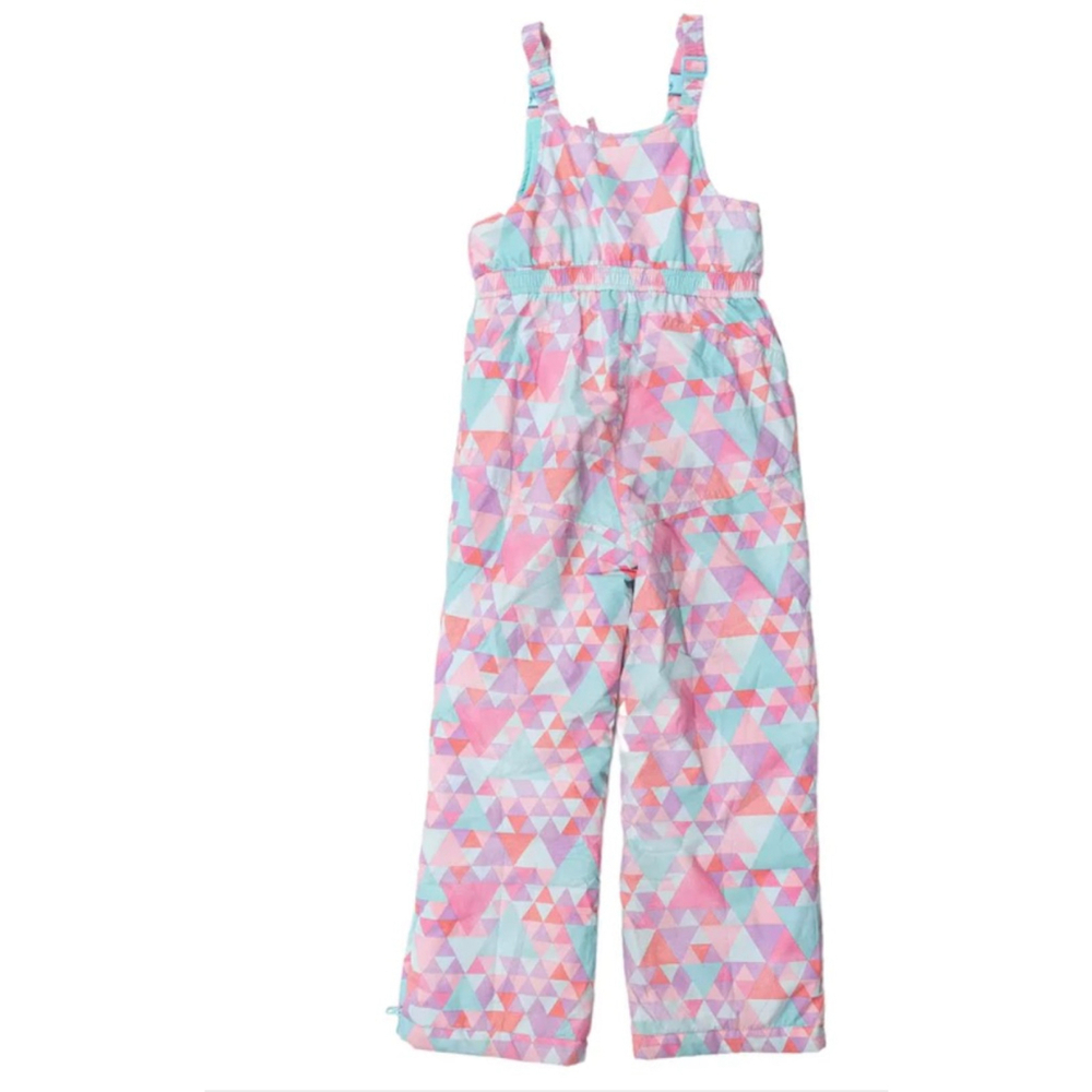 NEW! GIRLS EDDIE BAUER OVERALLS SIZE XL 16 COLOR PINK BLUE GEOMETRIC SNOW BIB